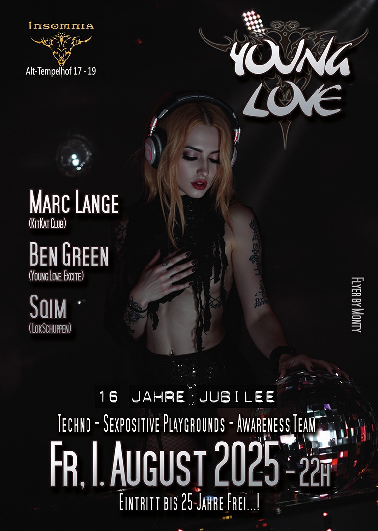 Young Love @ INSOMNIA Nightclub Berlin - Sexpositive, Erotic, Fetish, Techno, House - Party