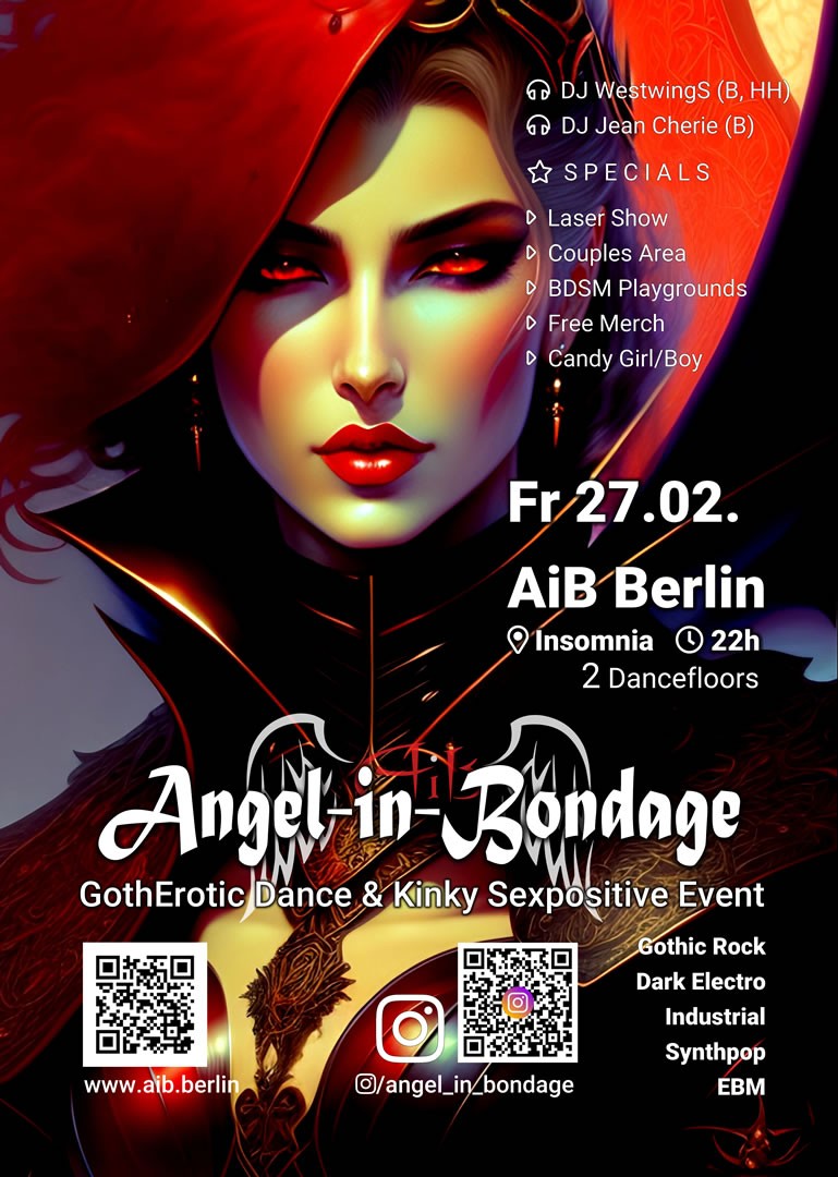 Angel-in-Bondage @ INSOMNIA Nightclub Berlin - Sexpositive, Erotic, Fetish, Goth, Swinger, BDSM - Party