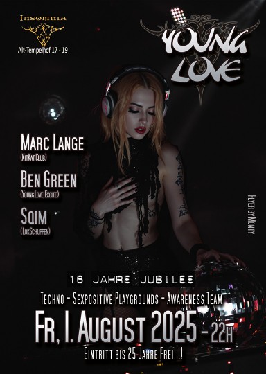 Young Love @ INSOMNIA Nightclub Berlin - Sexpositive, Erotic, Fetish, Techno, House - Party