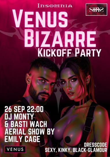 Venus KickOff - Party @ INSOMNIA Nightclub Berlin - Sexpositive, Erotic, Fetish, Techno, House - Party